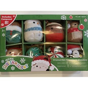 Official Kellytoy 4 Inch Ornament Set Squishy Soft Plush Toy (Winter Theme - 8 Pack) | Amazon (US)