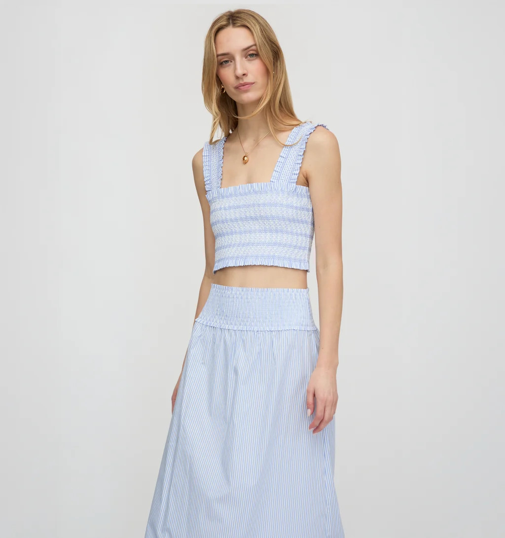 The Azalea Nap Top - Blue/White Stripe | Hill House Home US