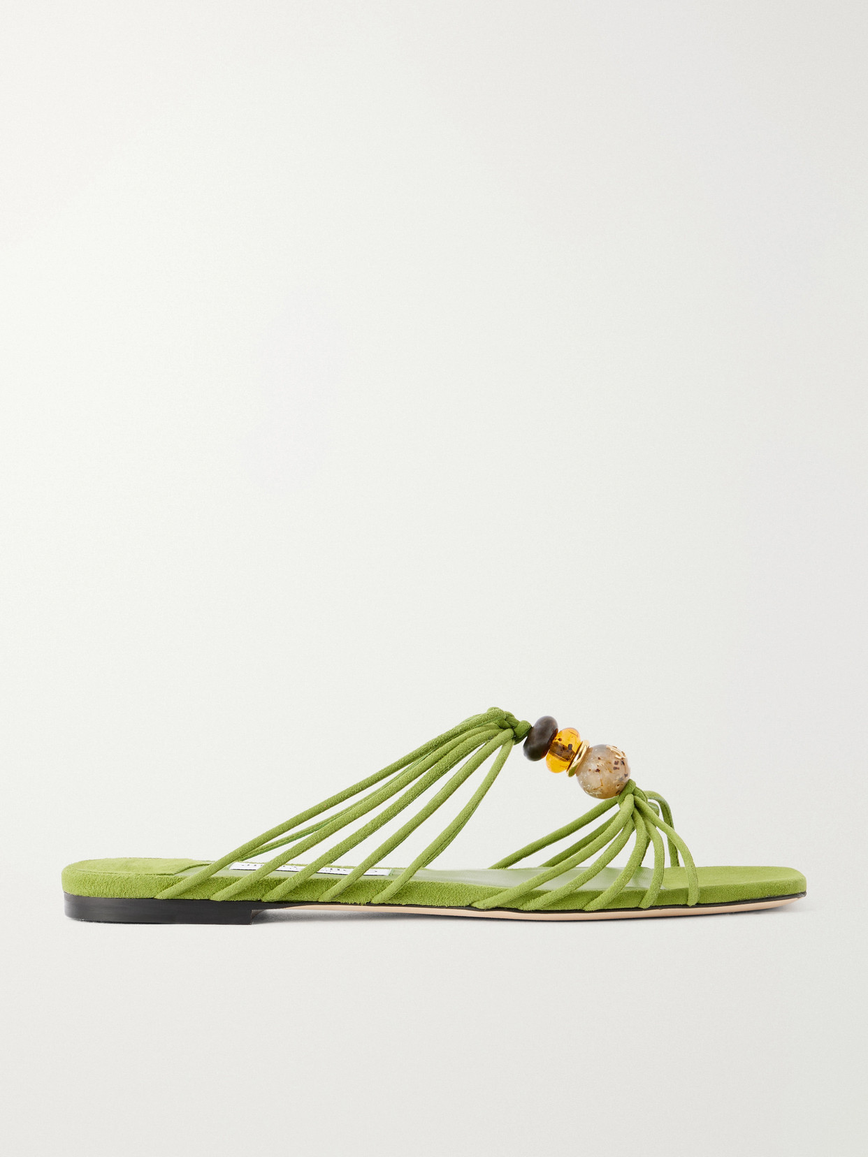 Jimmy Choo - Lova Embellished Suede Sandals - Green | NET-A-PORTER (UK & EU)