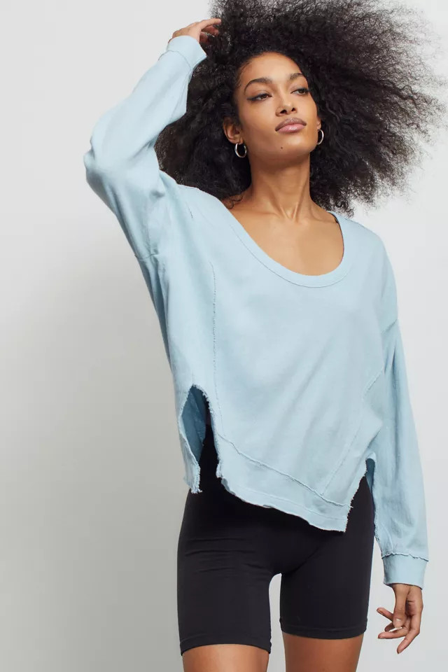 UO Rebel Raw-Edge Long Sleeve Tee | Urban Outfitters (US and RoW)