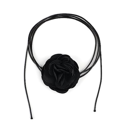 SAVITA Vintage Flower Necklaces, Boho Floral choker Adjustable Fabric Rose Necklace for Women Girls Bride Wedding Party Birthday | Amazon (UK)