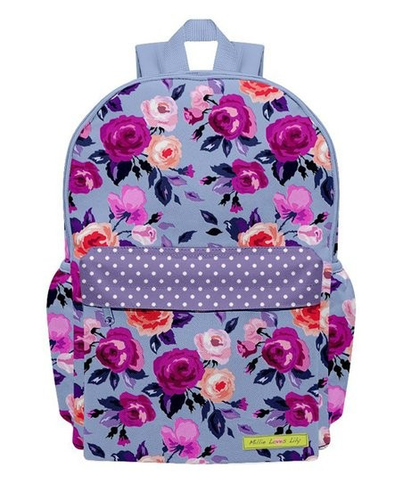 Periwinkle Dot Rose Backpack | Zulily