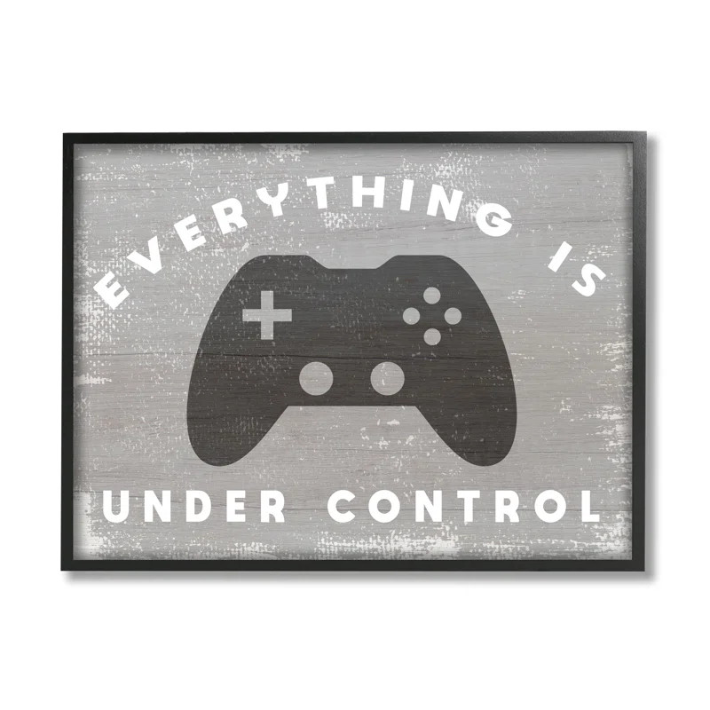 Everything Is Under Control Rustic Video Game Controller by Daphne Polselli - Textual Art | Wayfair North America