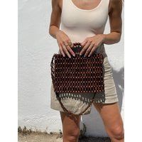 Wooden Beaded Bag I Purse Clutch Shoulder Handmade Vintage Beads | Etsy (US)