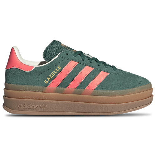 adidas adidas Originals Gazelle Bold - Girls' Grade School Signal Coral/Collegiate Green/Gum Size 07.0 | Kids Foot Locker (US)