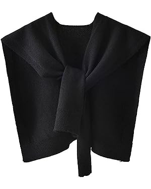 Zontroldy Women's Fashion Sweater Knitted Knotted Shawl Wraps Cape Tops Blouses | Amazon (US)
