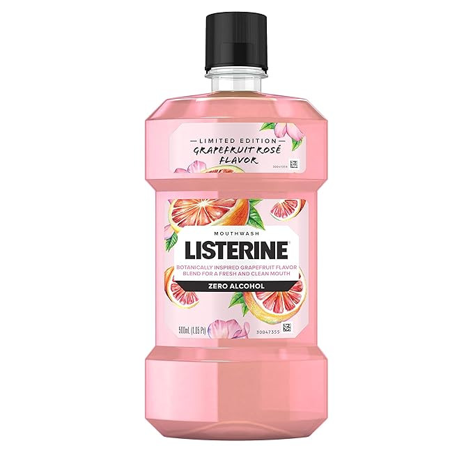 Listerine Zero Alcohol Mouthwash, Oral Rinse Kills up to 99% of Bad Breath Germs, Limited Edition... | Amazon (US)