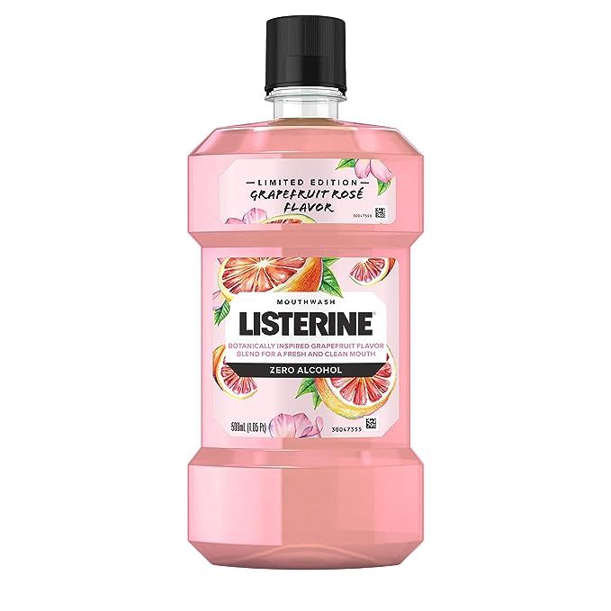 Listerine Zero Alcohol Mouthwash, Oral Rinse Kills up to 99% of Bad Breath Germs, Limited Edition... | Amazon (US)