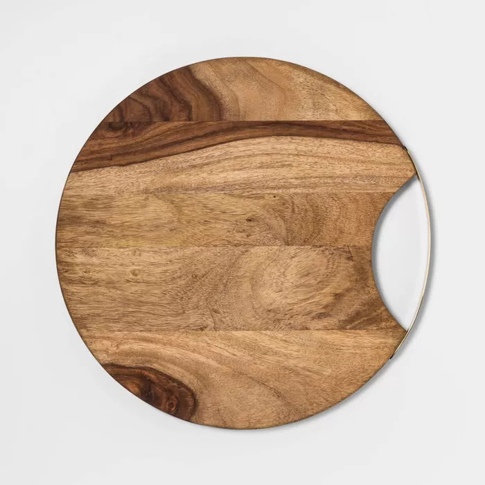 13" Sheesham Wood Round Serving Board - Threshold™ | Target