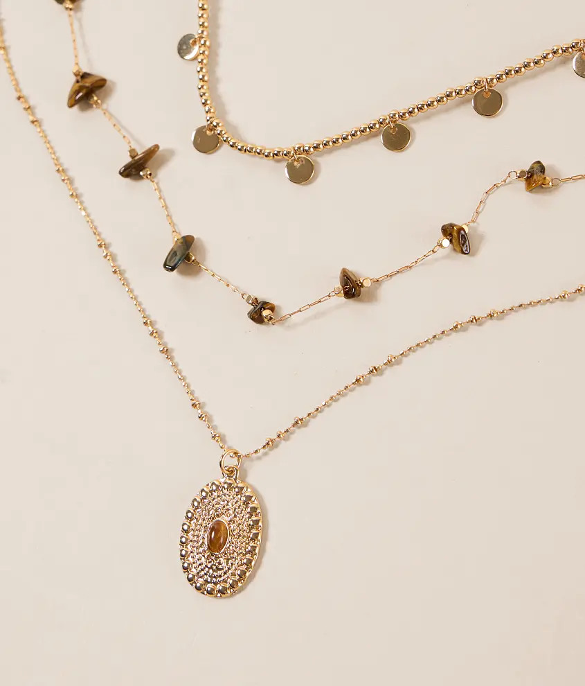 3 Pack Stone Necklace Set | Buckle