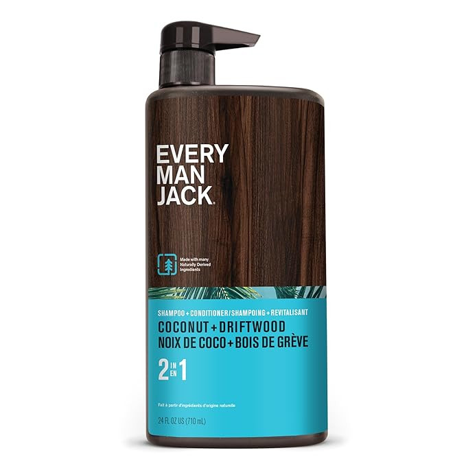 Every Man Jack 2-in-1 Daily Shampoo + Conditioner - Coconut & Driftwood | Nourishing For All Hair... | Amazon (US)