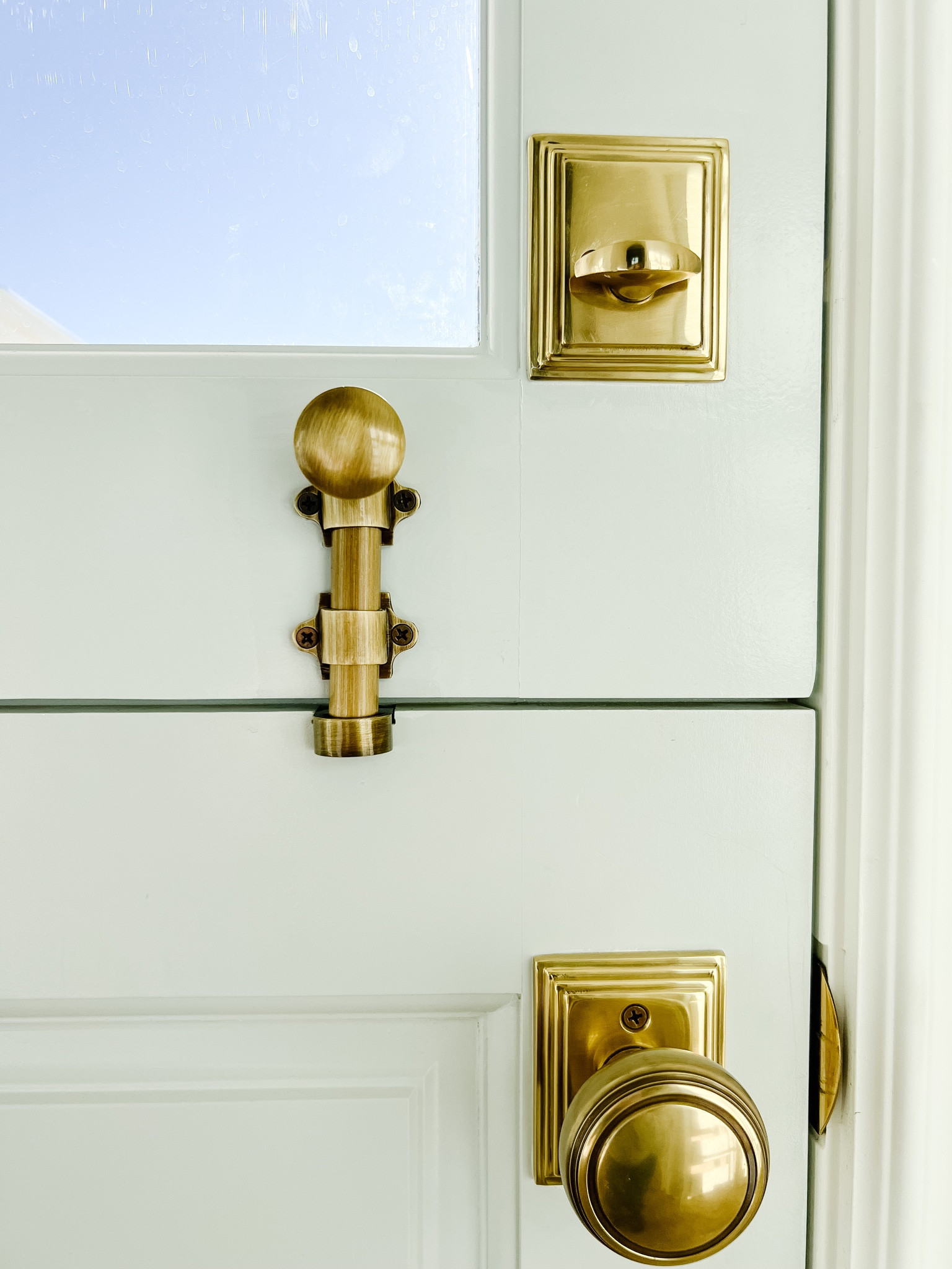 Our Dutch door bolt in French antique brass!

#LTKhome