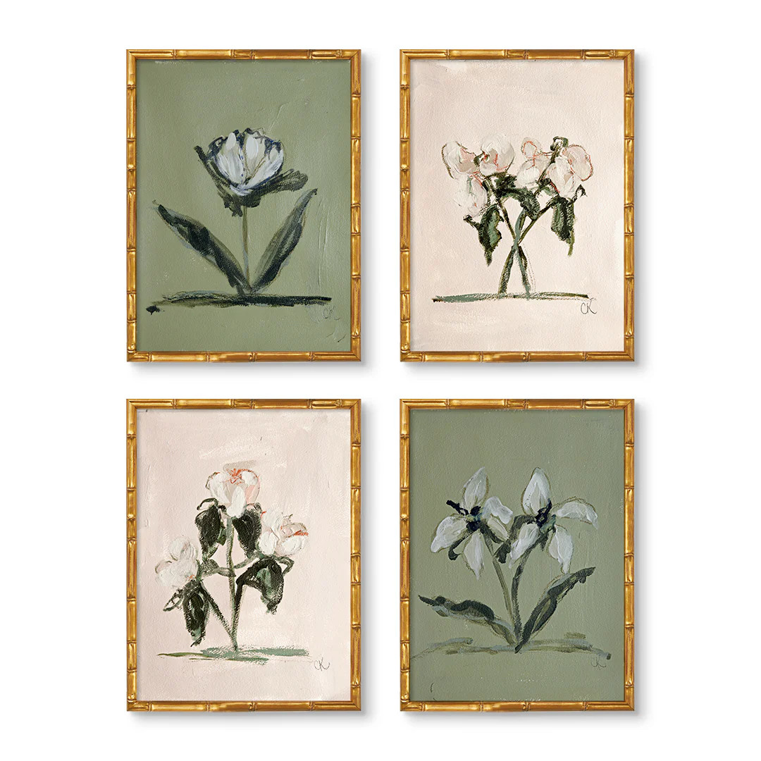 Pink & Green Botanical Set of 4 by Cady Karras Art Prints | Urban Garden Prints