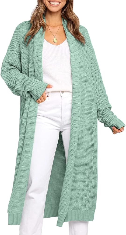 LILLUSORY Women's Oversized Slouchy Knit Chunky Open Front Sweater Coat with Pockets | Amazon (US)