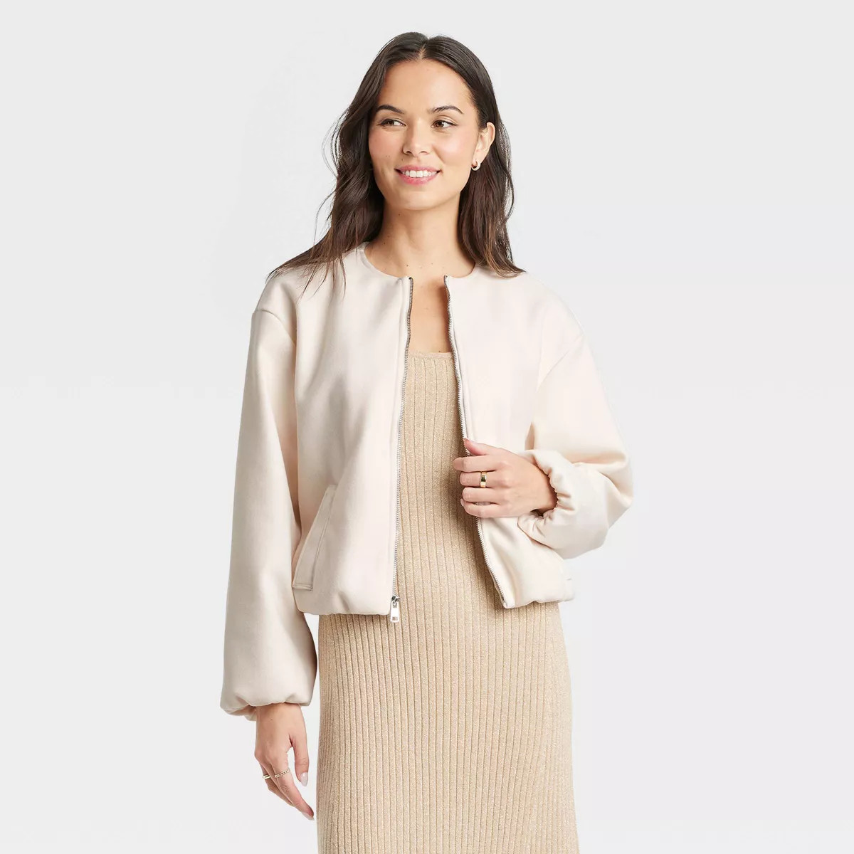 Women's Felt Bomber Jacket - A New Day™ | Target