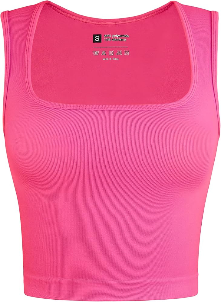 OLCHEE Womens Ribbed Crop Tank Tops Seamless Square Neck Sleeveless Cropped Shirts 2024 Summer Tr... | Amazon (US)