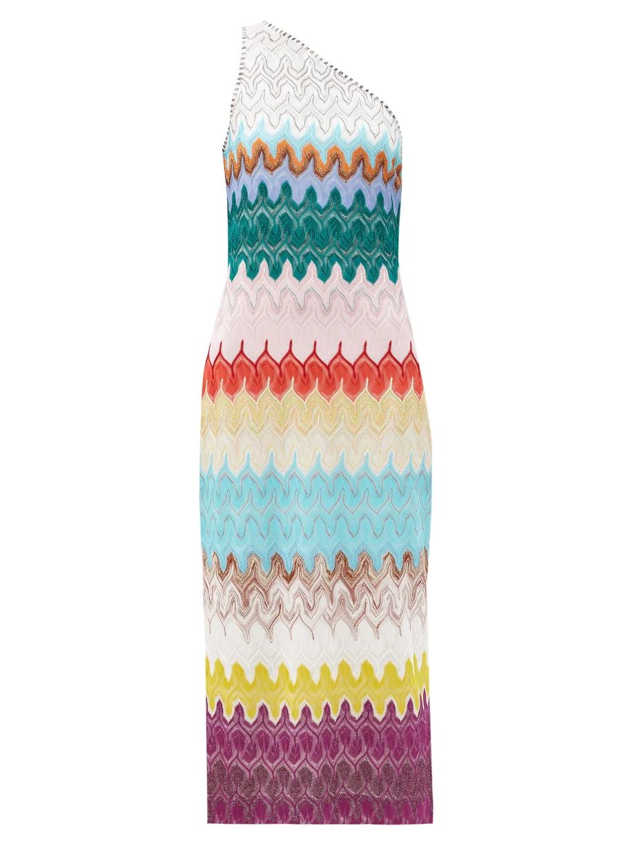 One-shouder knitted midi dress | Matches (US)