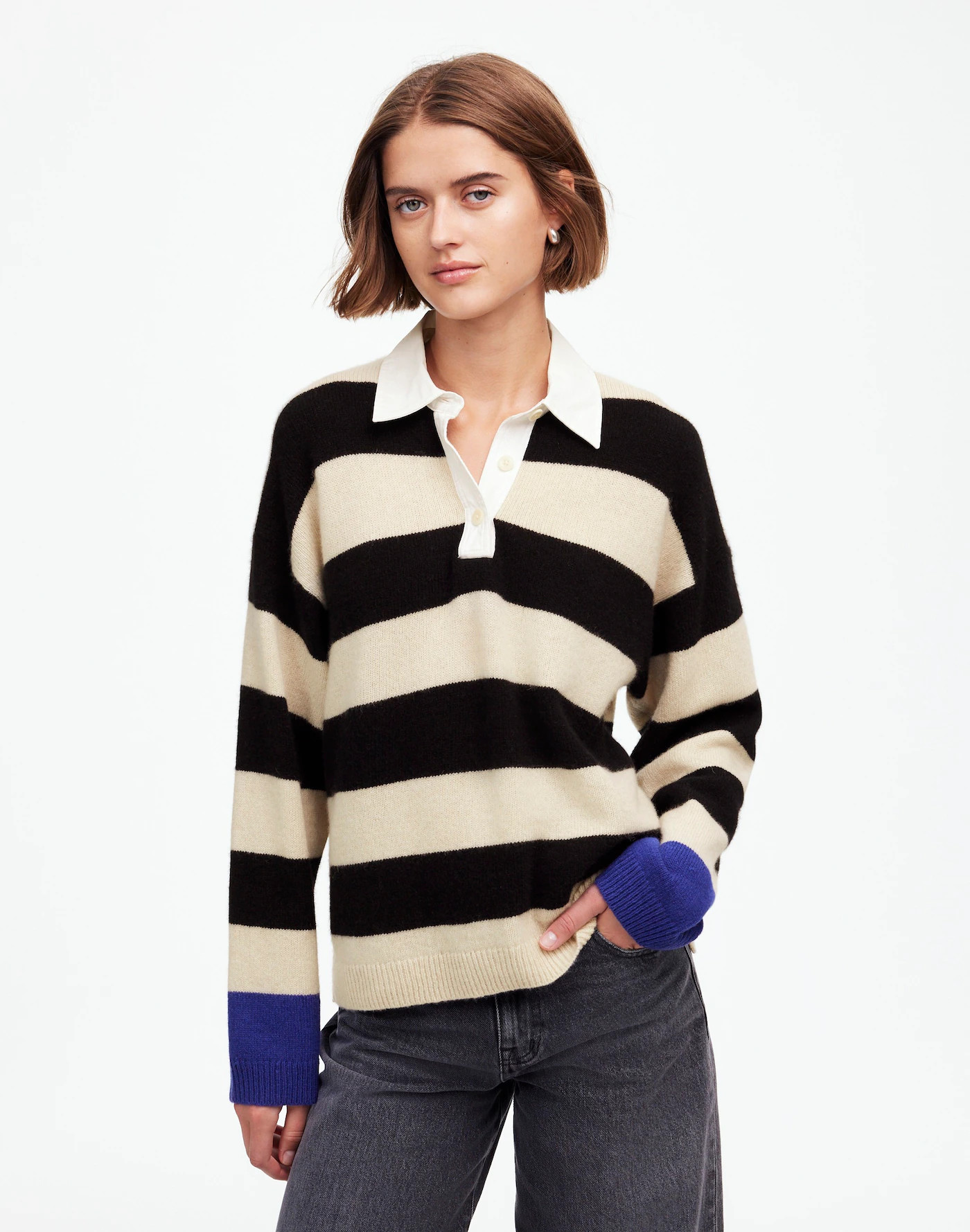 Cashmere-Wool Blend Rugby Sweater | Madewell | Madewell