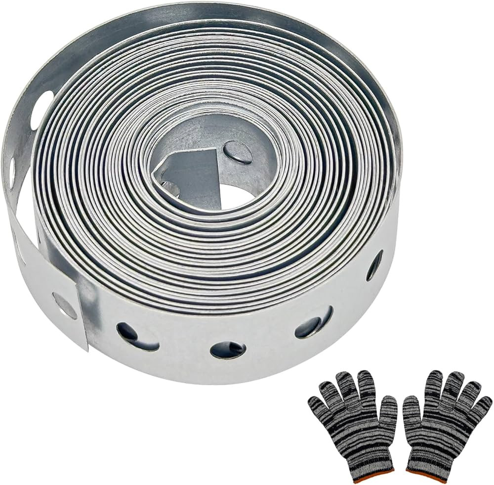 Galvanized Metal Pipe Strap 3/4-Inch x 10-Feet 27-Gauge for Pipe Support Hanging and Flexible Tri... | Amazon (US)