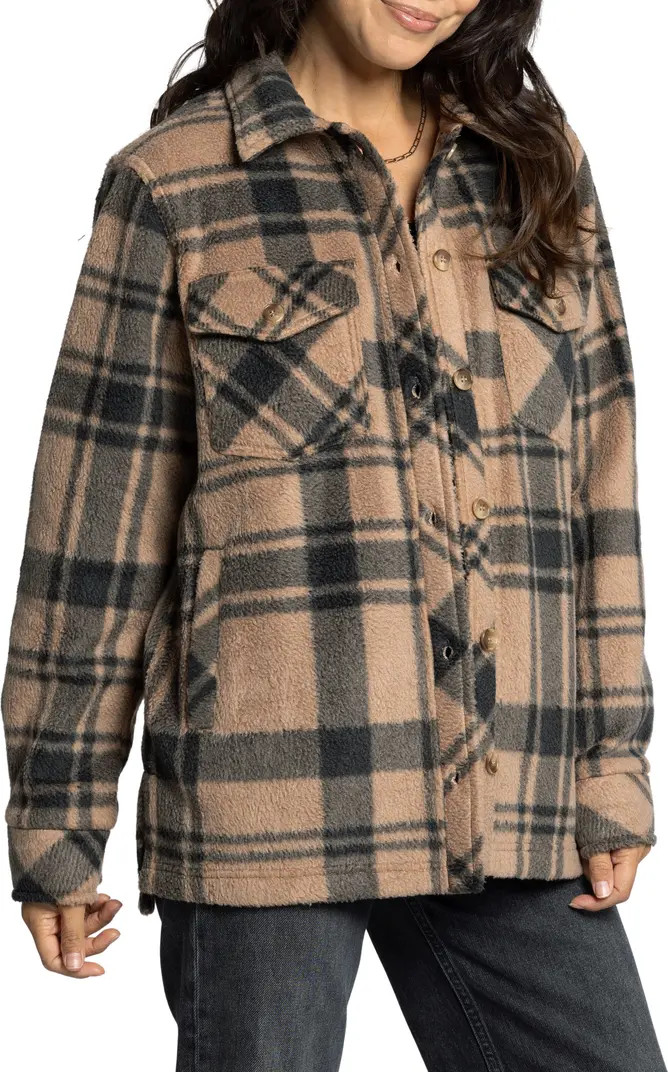 Thread & Supply Santa Fe Plaid Fleece Shirt Jacket | Nordstrom | Nordstrom