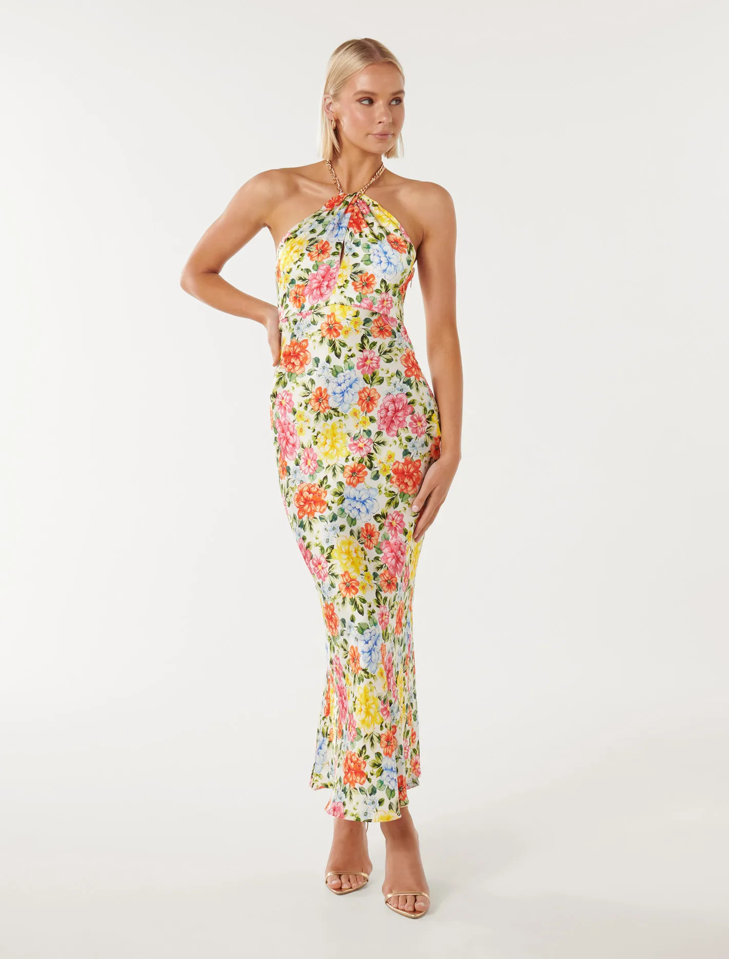 Esperance Satin Halter Neck Maxi Dress | Forever New (UK & IE)