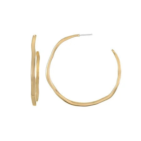 No Boundaries Statement Hoop Earrings, Gold Tone | Walmart (US)