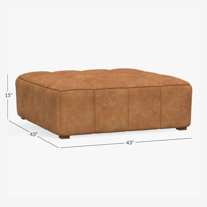 Baldwin Oversized Ottoman, Sherpa Ivory, MTO | Pottery Barn Teen