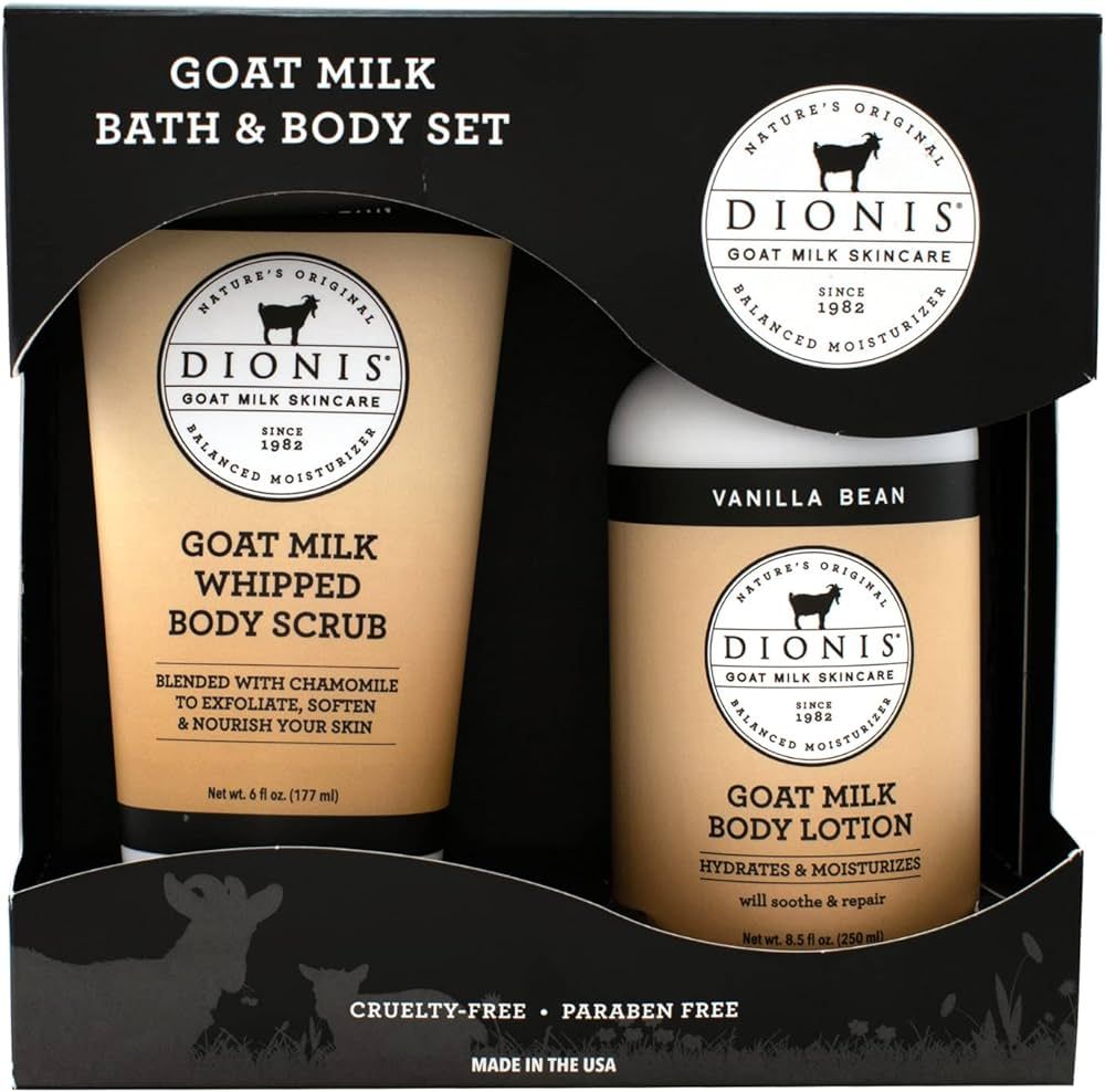 Dionis - Goat Milk Skincare Vanilla Bean Scented Sugar Scrub & Lotion Set (6 oz and 8.5 oz) - Mad... | Amazon (US)