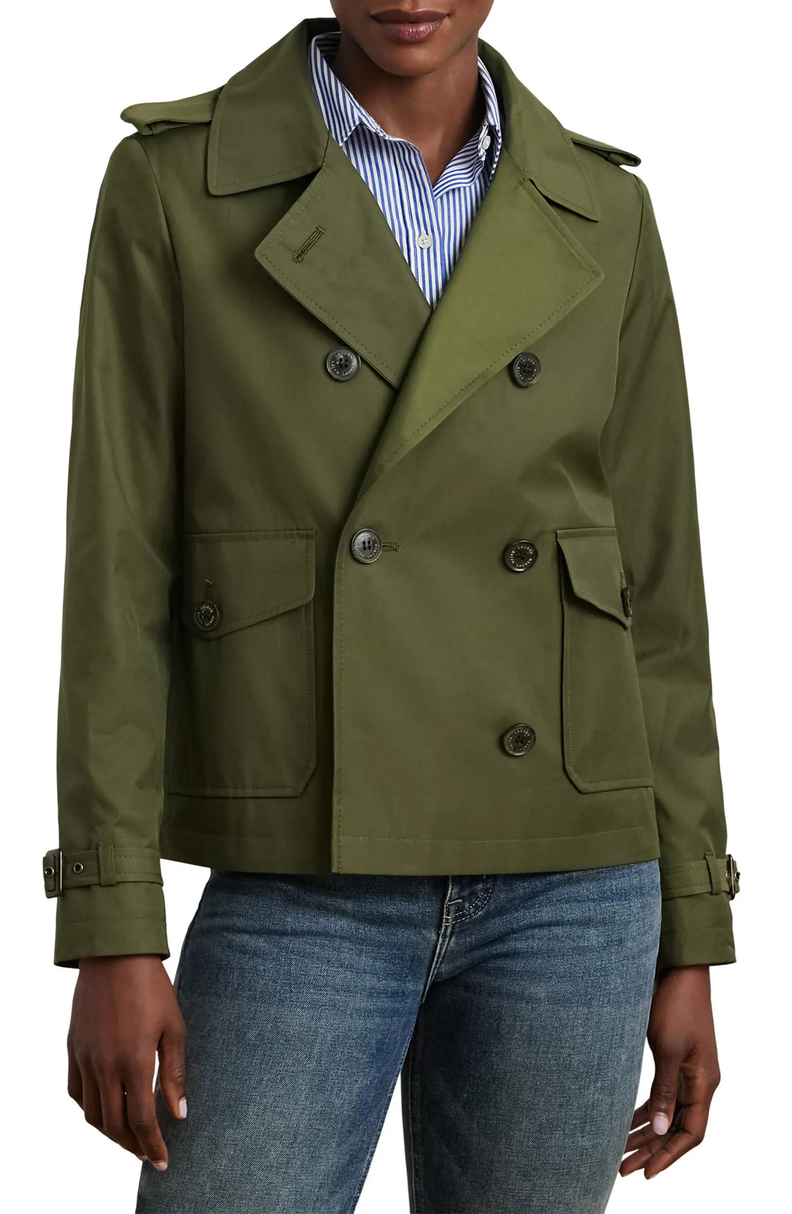 Crop Cotton Blend Trench Coat | Nordstrom