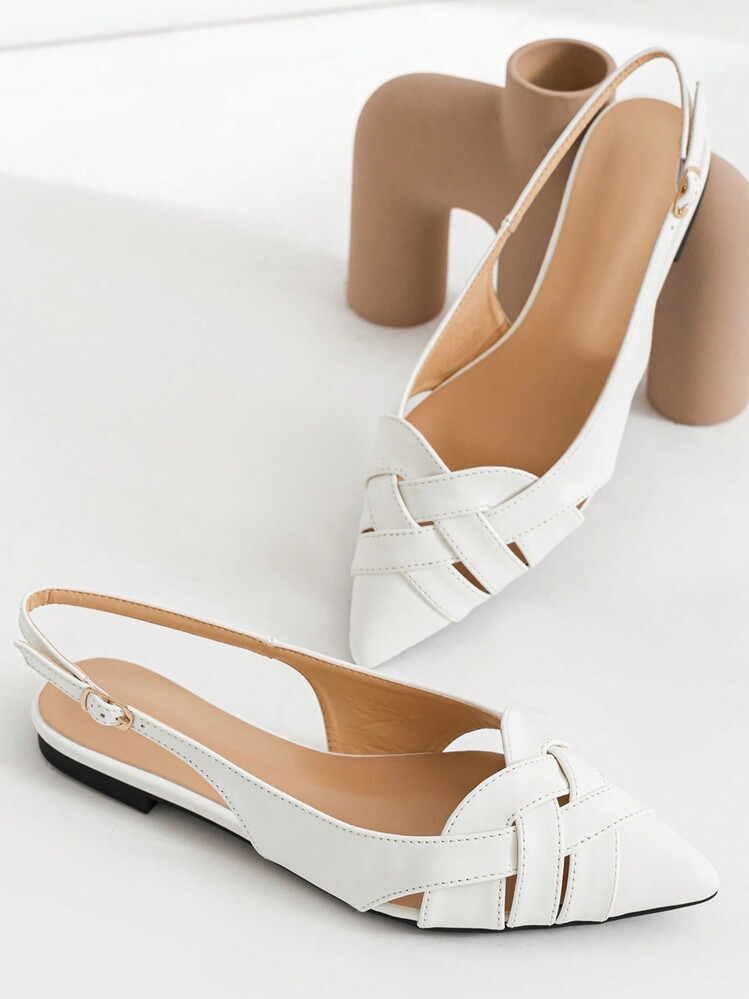 White Flat Banquet Shoes (Random Surface Pattern) | SHEIN