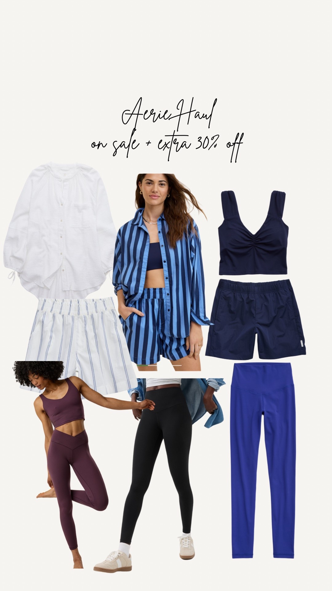 small long in all leggings. 
small in boxer shorts
small in white top and striped top 
small navy top
xs navy shorts 

#LTKFindsUnder100 #LTKSaleAlert #LTKStyleTip