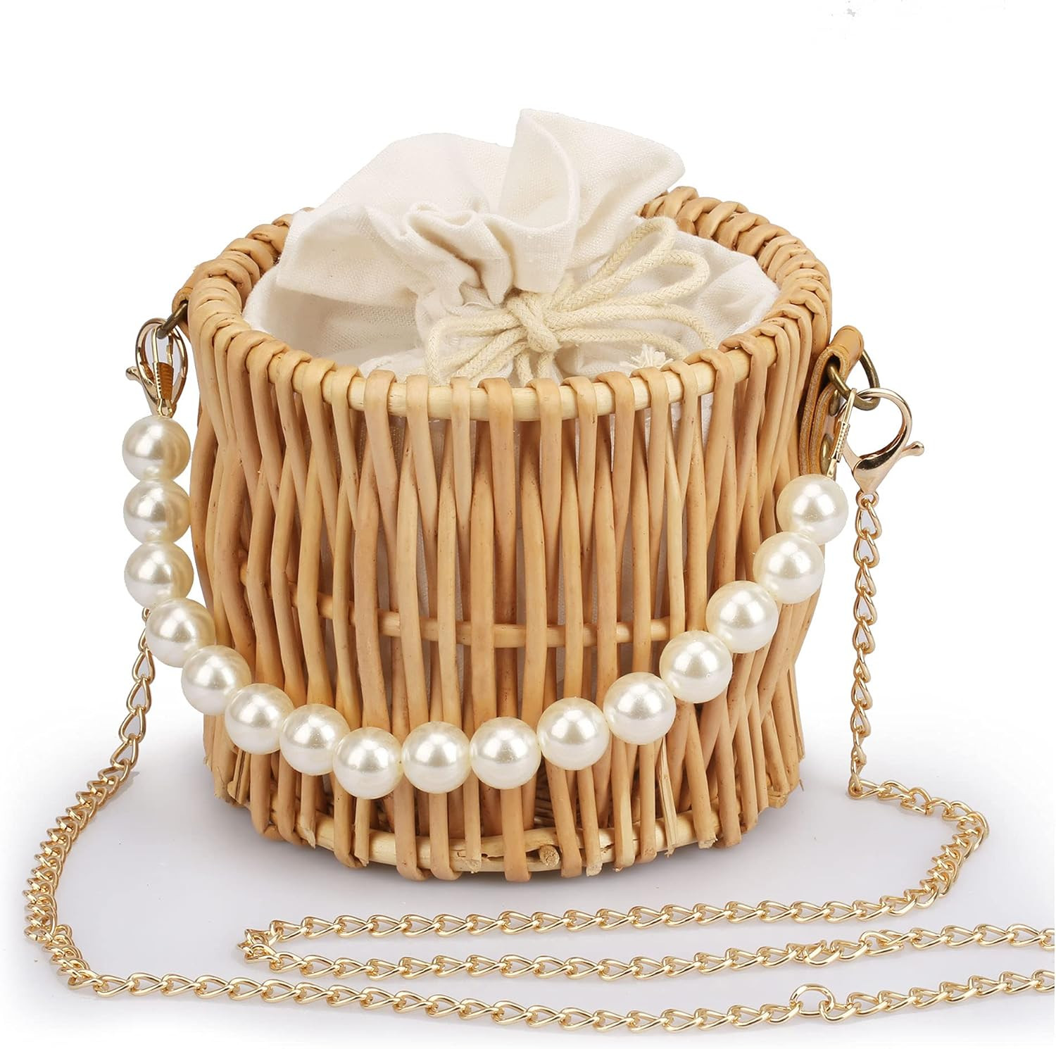 Beach Purse, Straw Beach Bag for Women Straw Purse Rattan Bag Basket Handbags | Amazon (US)