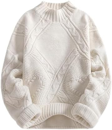 Aelfric Eden Women's Oversized Cable Knit Chunky Sweater Mock Neck Long Sleeve Heart Knit Pullove... | Amazon (US)