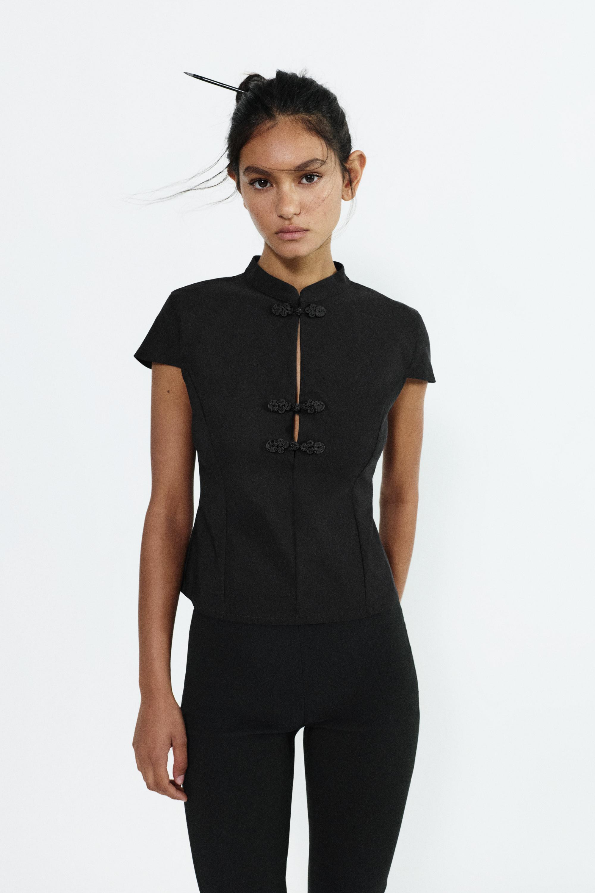Qipao top met knoopsluiting | Pull&Bear The Netherlands | PULL and BEAR NL