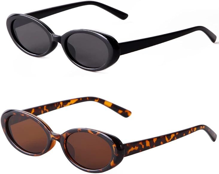 Johiux 2 Stücke Vintage Rechteckige Sonnenbrille,Sunglasses für Woman,Sonnenbrille für Damen u... | Amazon (DE)