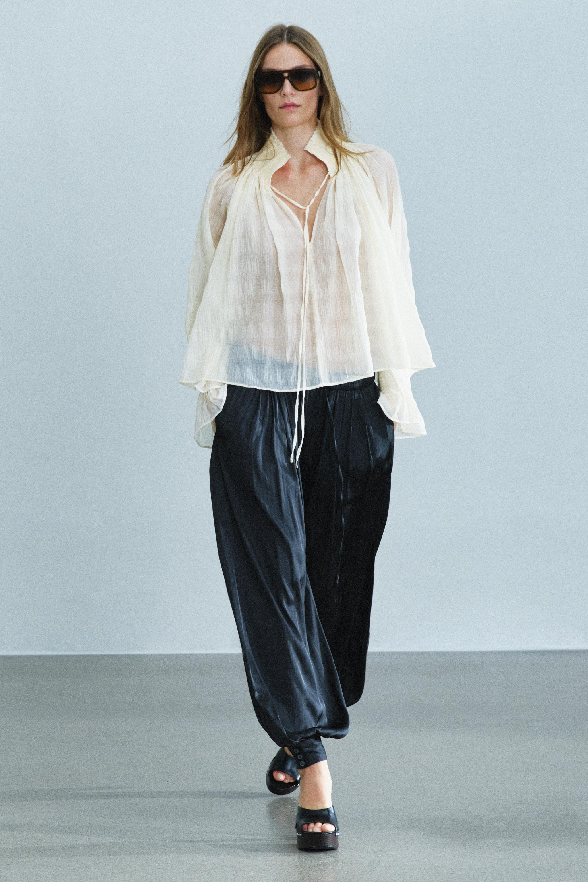 ZW COLLECTION SATIN BALLOON PANTS | Zara US