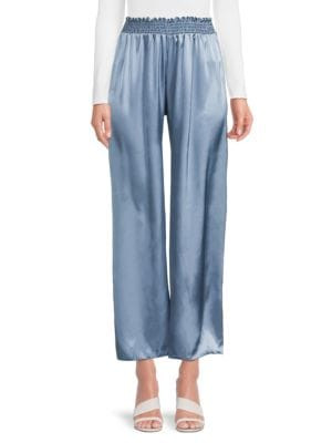 Smocked Waist Satin Pants | Saks Fifth Avenue OFF 5TH