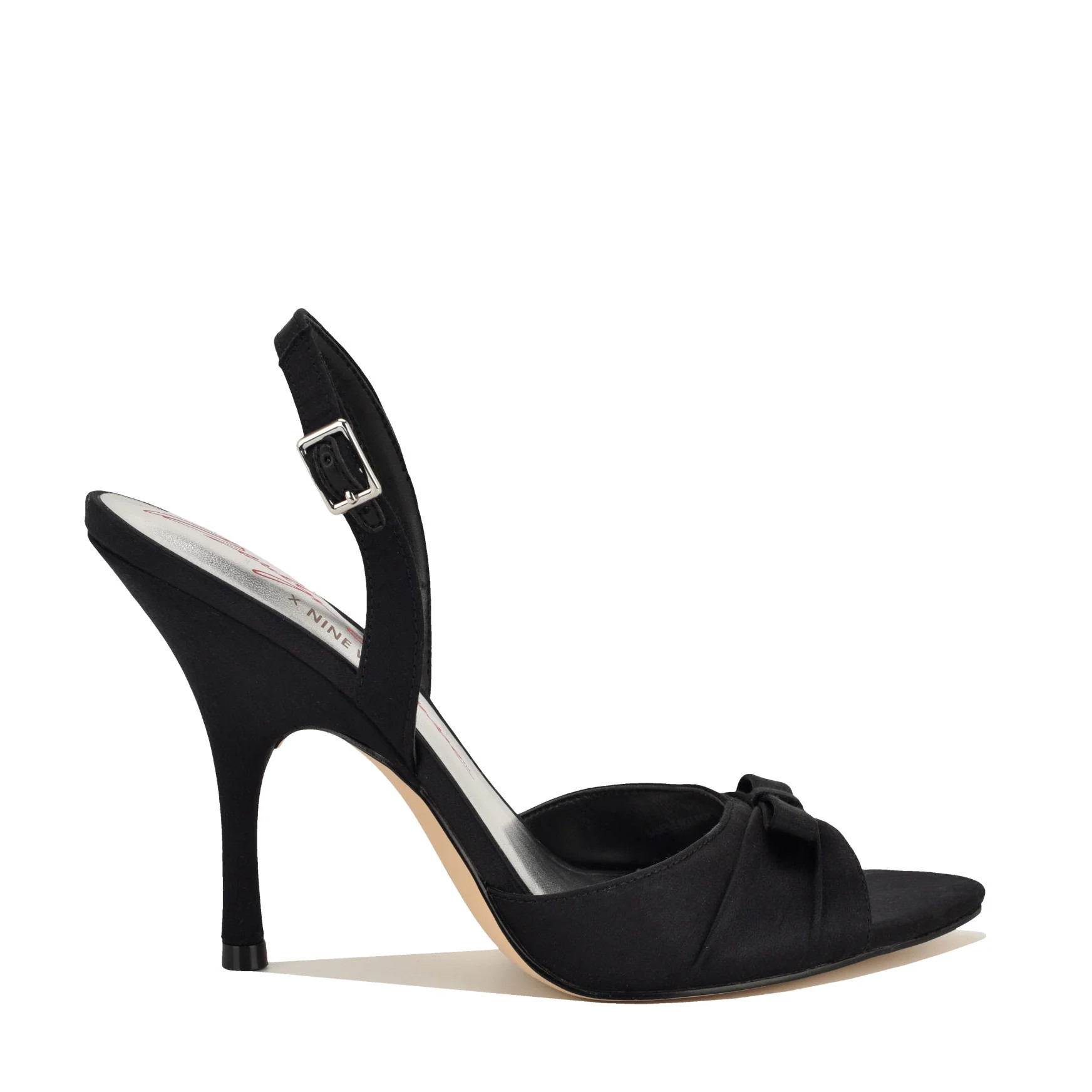 Women's Marilyn Monroe Vixxie Slingback Sandals - Black Satin | Nine West | Nine West (US)