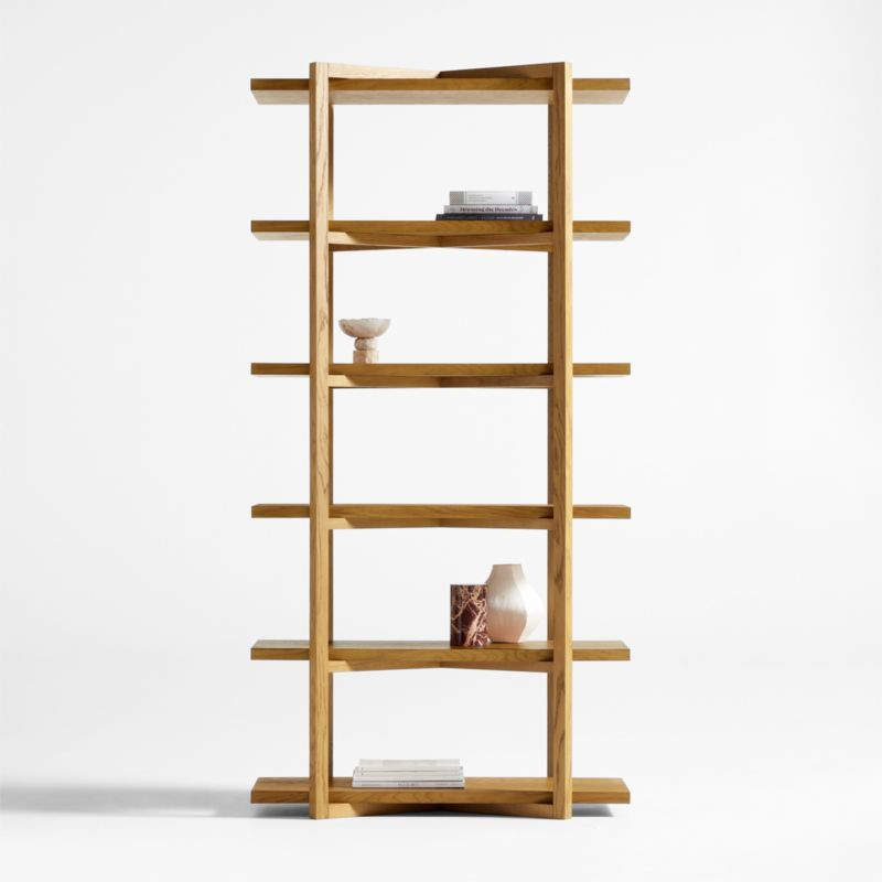 Thomas Barley Oak Wood Modular Narrow 5-Shelf Open Bookcase + Reviews | Crate & Barrel | Crate & Barrel