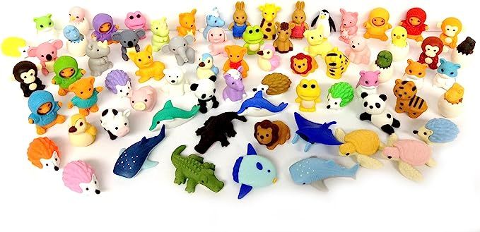 Iwako 30 Assorted Eraser, Animal Collection (30 Items Will Be Randomly Selected from Image Shown) | Amazon (US)