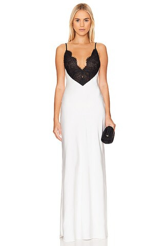 Ronny Kobo Malo Dress in Off White & Jet Black from Revolve.com | Revolve Clothing (Global)