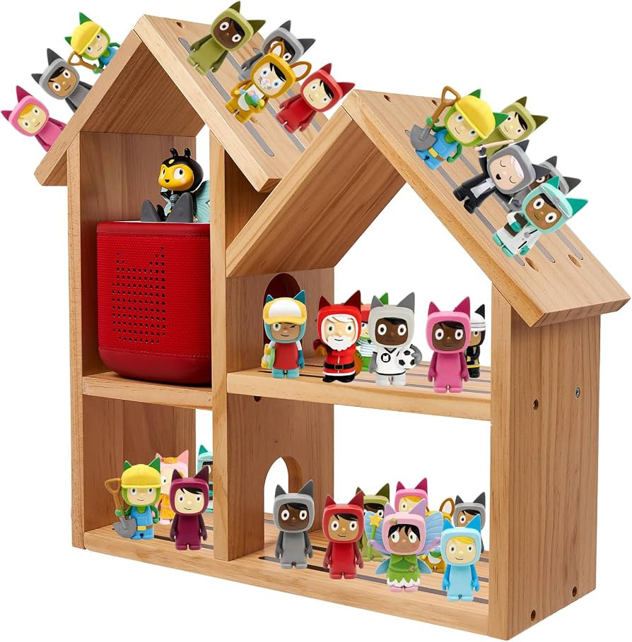 Tonies Shelf for Toniebox 2/1, Magnetic Tonies Storage for 30-40 Tonie Box Characters, Wooden Ton... | Amazon (US)