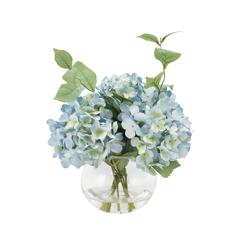 Hydrangea Arrangement in Vase | Wayfair North America