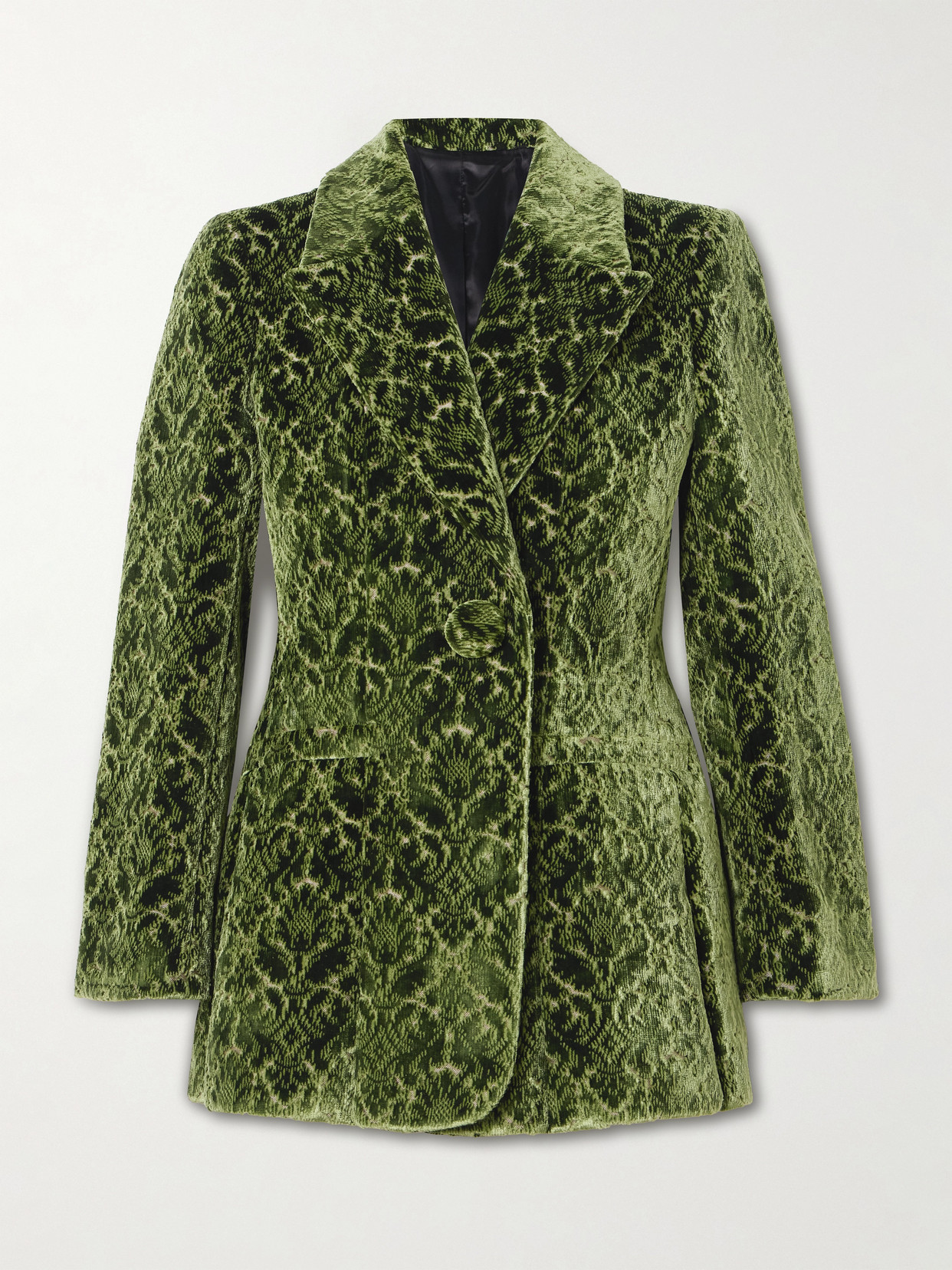 Burberry - Velvet-jacquard Blazer - Green | NET-A-PORTER (US)
