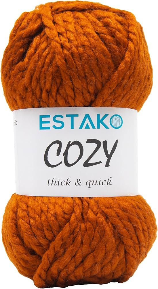 Estako Cozy Thick & Quick Yarn 20% Wool 80% Acrylic Soft Super Bulky Weight #6 Knitting and Croch... | Amazon (US)