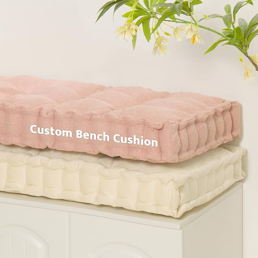 mudilun Custom Bench Cushion Tufted Window Seat Cushions Indoor Custom Color/Size/Ties/Handle Ben... | Amazon (US)