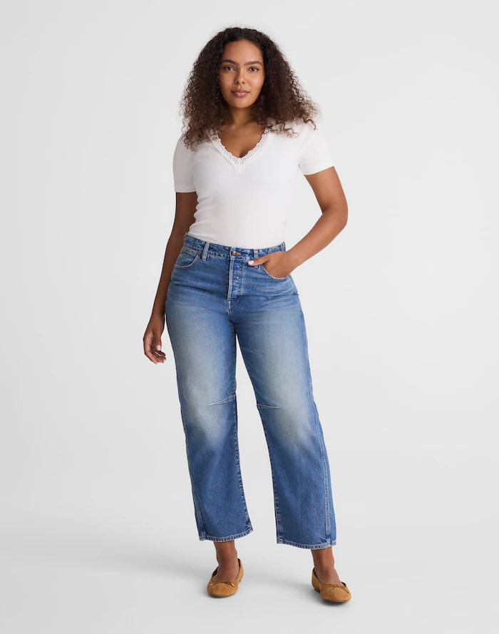 The Curvy Darted Barrel-Leg Jean | Madewell