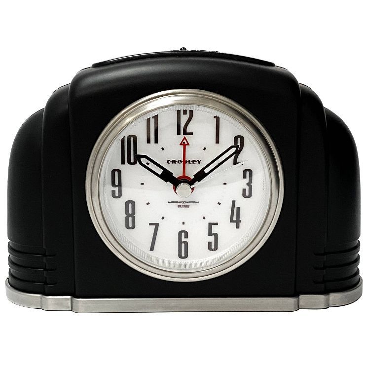 Art Deco Analog Clock with Quiet Sweep Alarm/Snooze - Crosley | Target