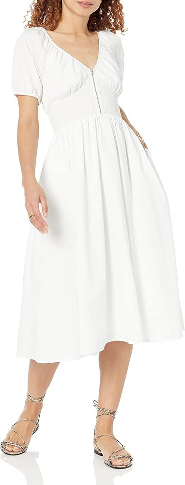 The Drop Women's Daksha Cotton Smocked Zipper Detail Dress | Amazon (US)