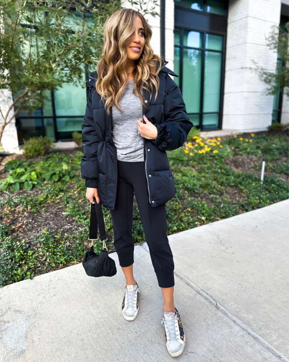 Black puffer jacket xxs on sale golden goose on sale align joggers long sleeve top 

#LTKunder100 #LTKsalealert #LTKunder50